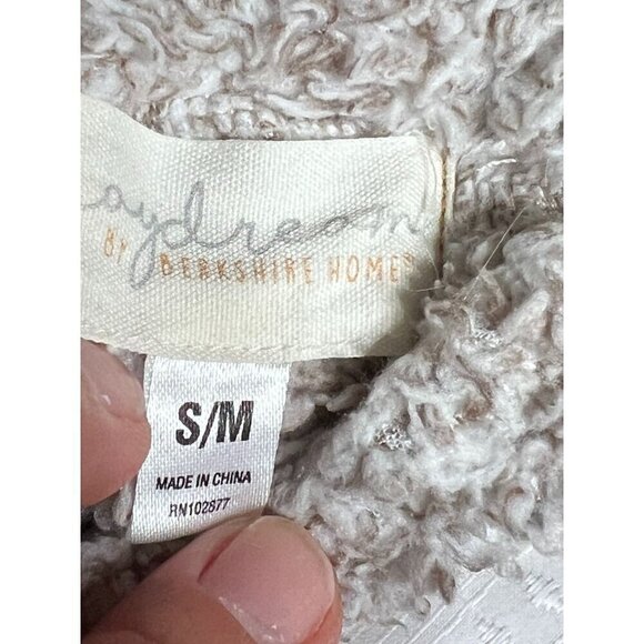 Daydreams Women's Small Medium Hooded Tie-Belt Bathrobe Two-Tone Gray Super Soft - Picture 14 of 14